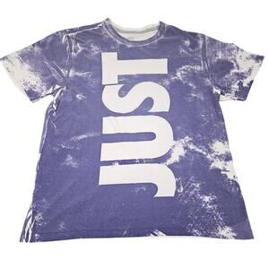 Y2K Nike Just Do‎ It Tshirt Large Big Print Purple Marble Tie Dye Retro Athletic